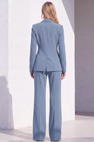 Load image into Gallery viewer, Grey Blue Notched Lapel 2 Piece One Button Business Suits