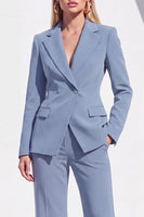 Load image into Gallery viewer, Grey Blue Notched Lapel 2 Piece One Button Business Suits