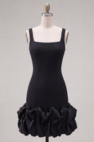Load image into Gallery viewer, Fuchsia Square Neck Tight Ruffled Short Cocktail Dress