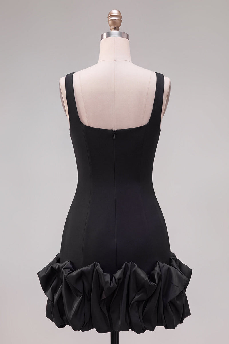 Load image into Gallery viewer, Fuchsia Square Neck Tight Ruffled Short Cocktail Dress