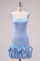 Load image into Gallery viewer, Fuchsia Square Neck Tight Ruffled Short Cocktail Dress