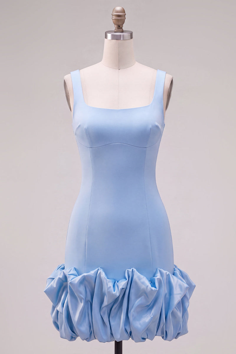Load image into Gallery viewer, Fuchsia Square Neck Tight Ruffled Short Cocktail Dress