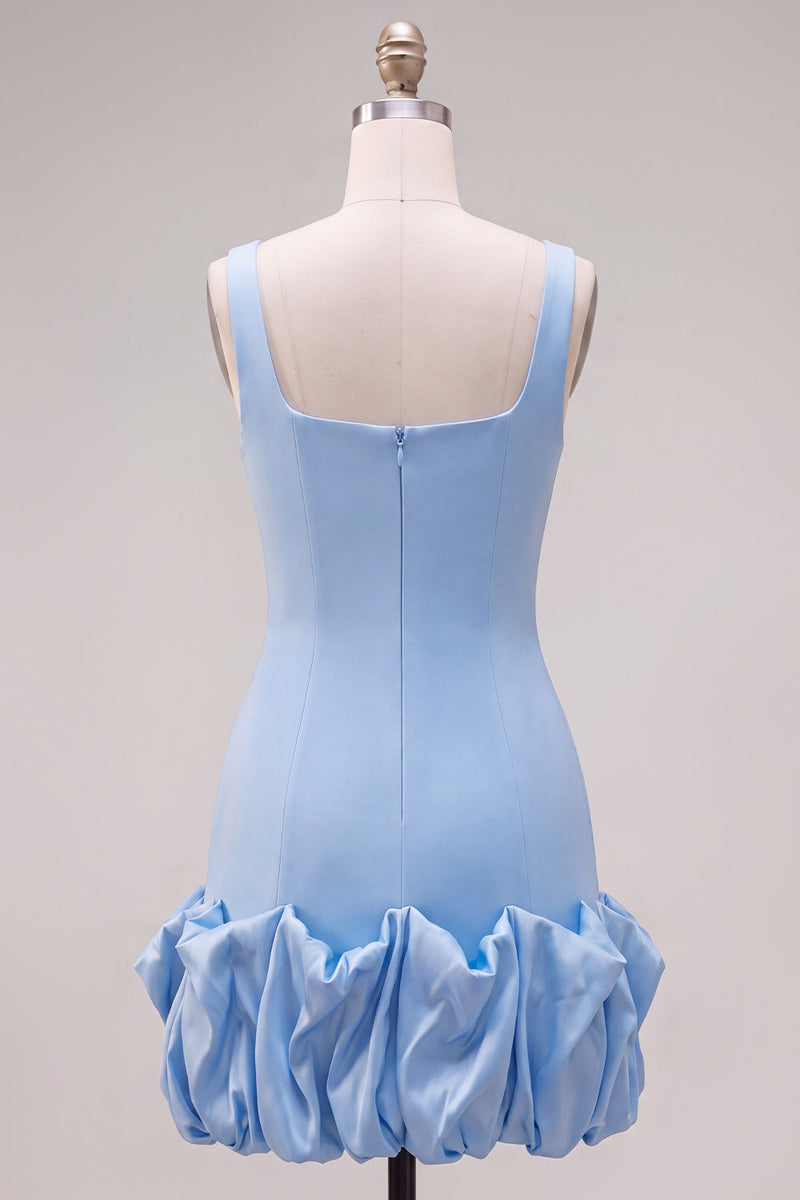 Load image into Gallery viewer, Fuchsia Square Neck Tight Ruffled Short Cocktail Dress