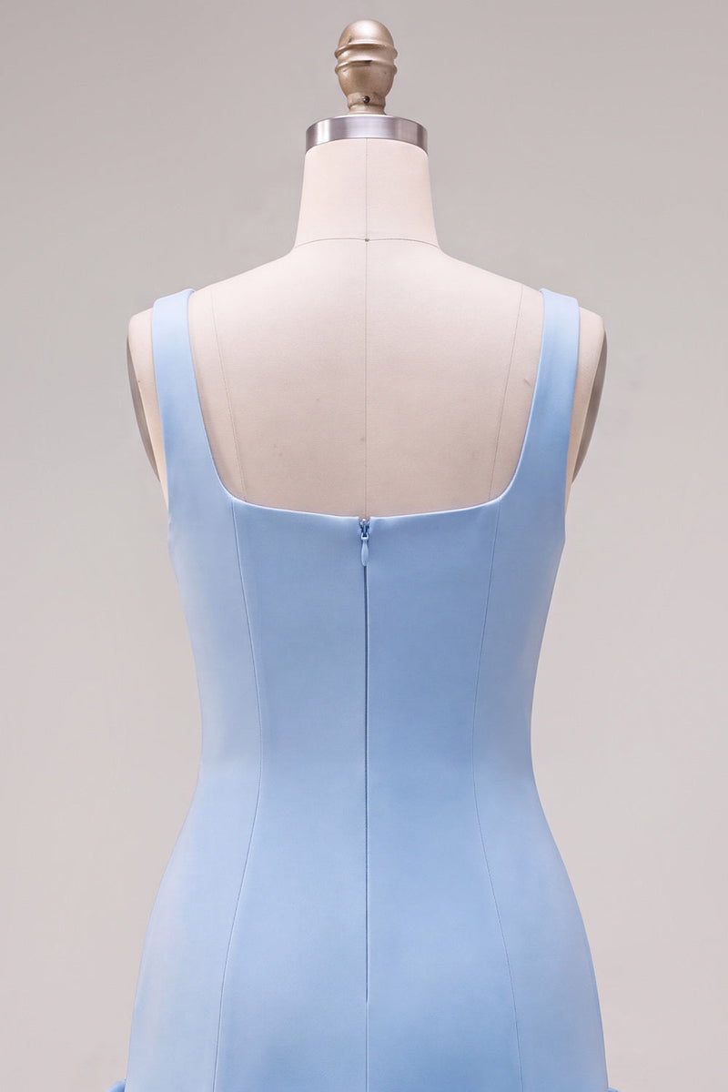 Load image into Gallery viewer, Fuchsia Square Neck Tight Ruffled Short Cocktail Dress