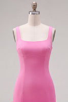 Load image into Gallery viewer, Fuchsia Square Neck Tight Ruffled Short Cocktail Dress