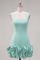Load image into Gallery viewer, Fuchsia Square Neck Tight Ruffled Short Cocktail Dress