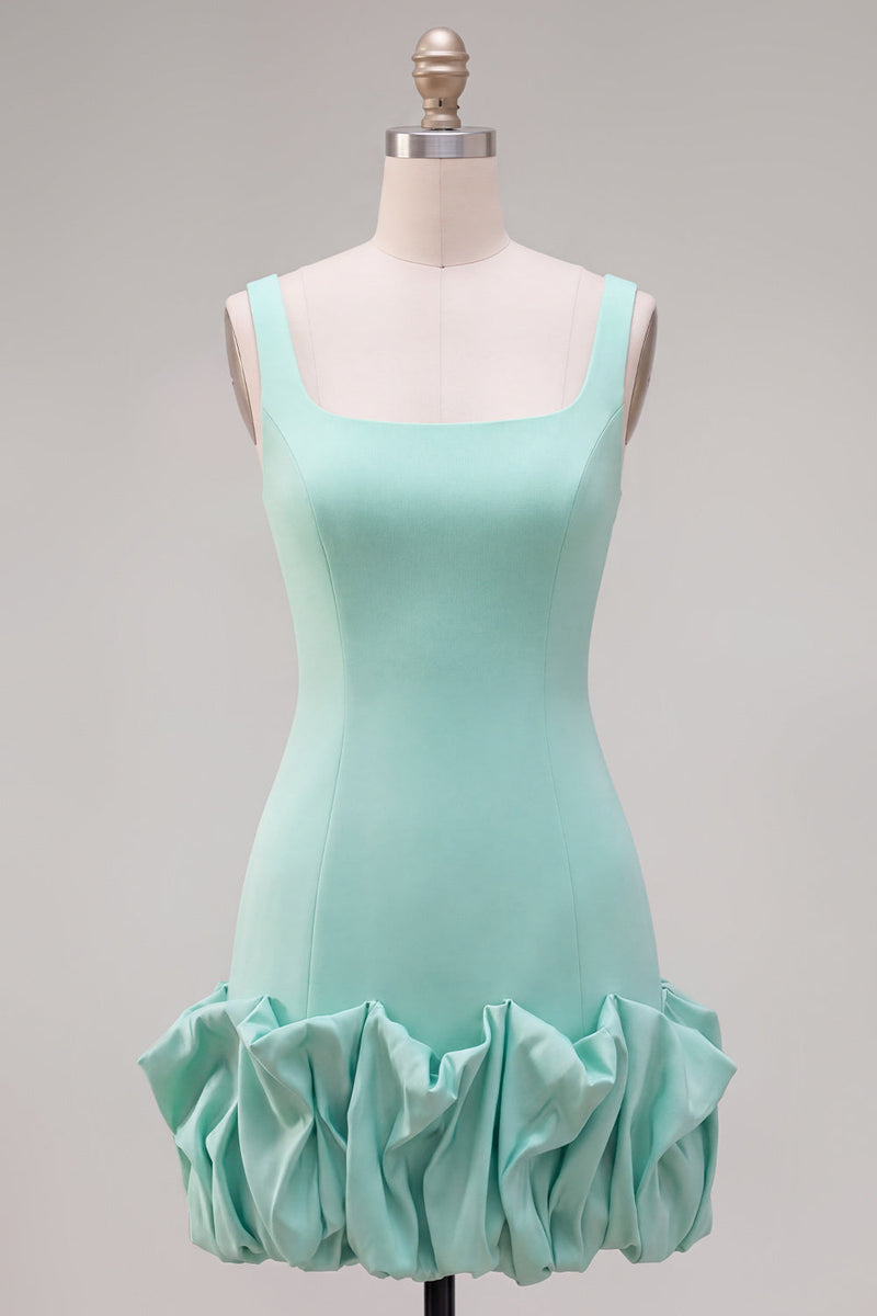 Load image into Gallery viewer, Fuchsia Square Neck Tight Ruffled Short Cocktail Dress