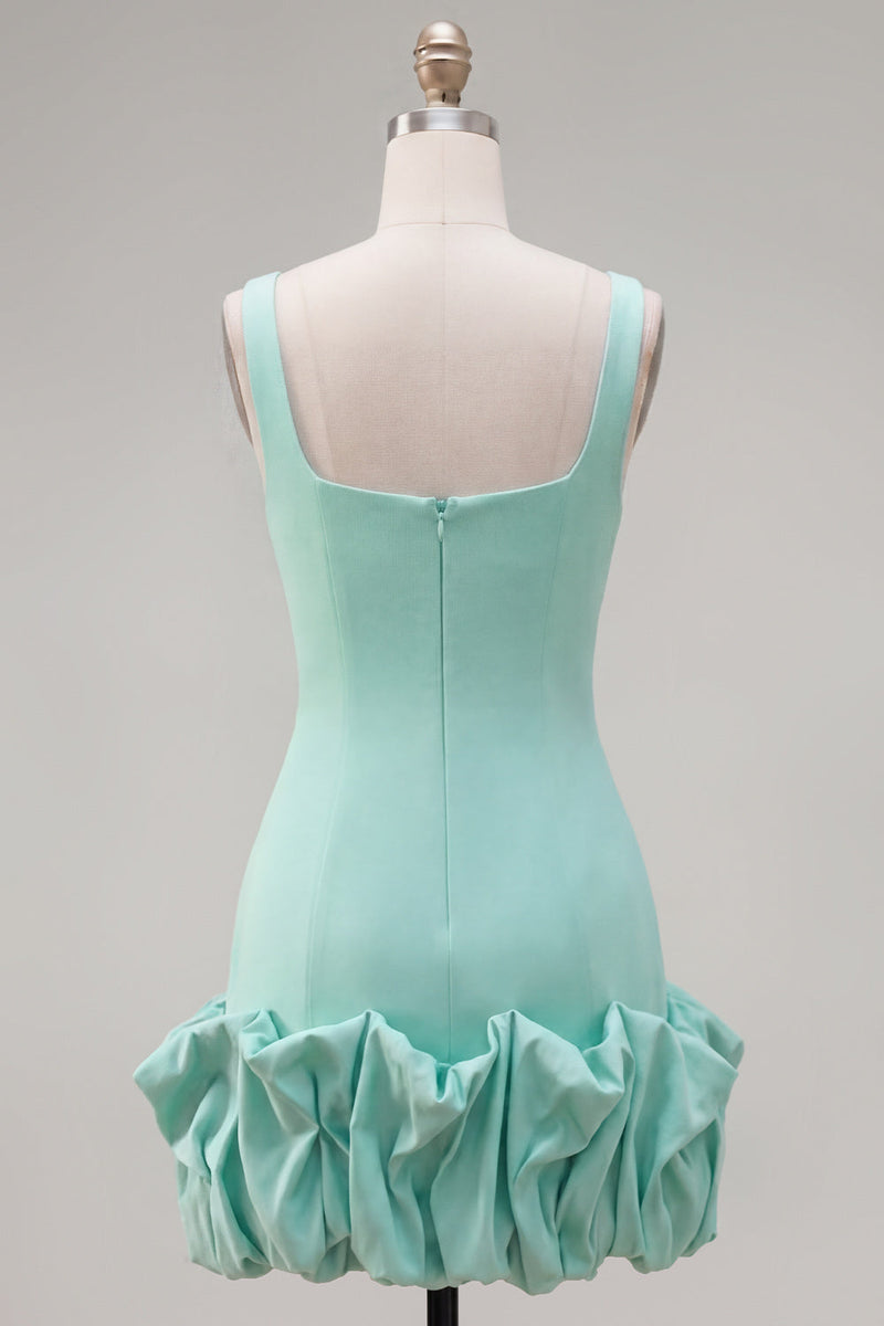 Load image into Gallery viewer, Fuchsia Square Neck Tight Ruffled Short Cocktail Dress