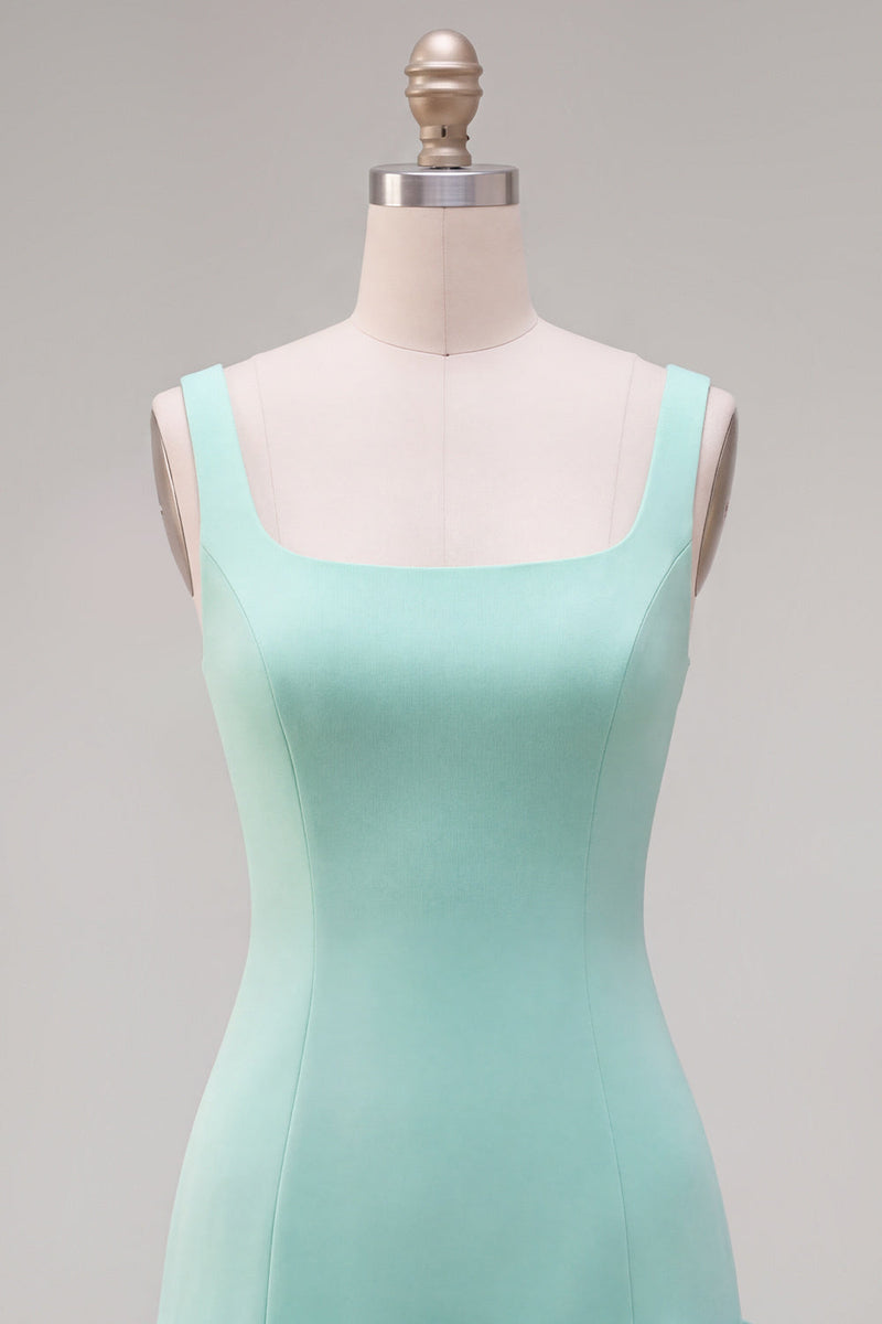 Load image into Gallery viewer, Fuchsia Square Neck Tight Ruffled Short Cocktail Dress