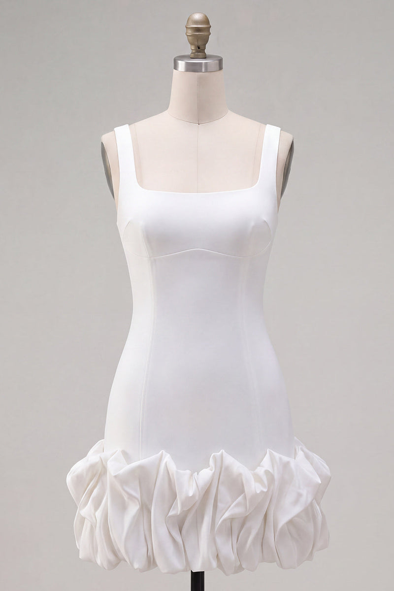 Load image into Gallery viewer, Fuchsia Square Neck Tight Ruffled Short Cocktail Dress