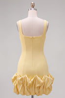 Load image into Gallery viewer, Fuchsia Square Neck Tight Ruffled Short Cocktail Dress