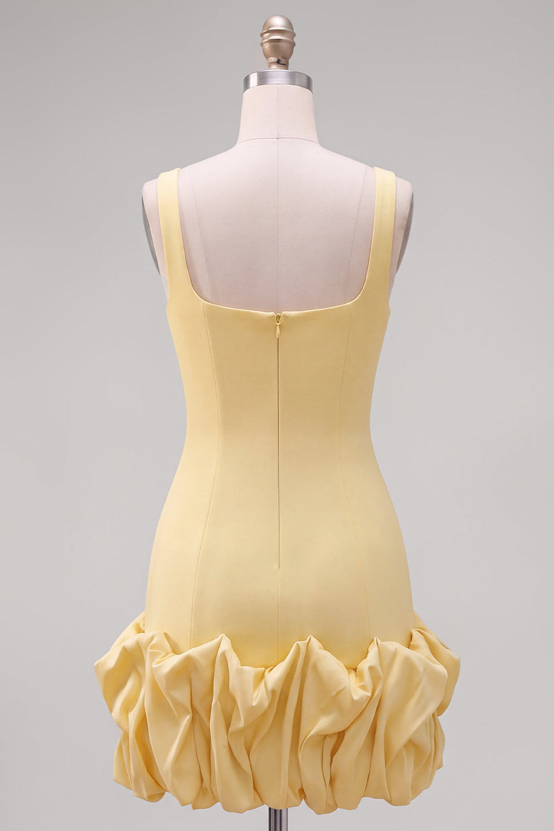 Load image into Gallery viewer, Fuchsia Square Neck Tight Ruffled Short Cocktail Dress