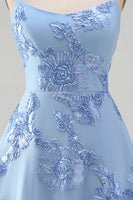 Load image into Gallery viewer, Floral Fuchsia A-Line Spaghetti Straps Short Cocktail Dress
