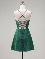 Load image into Gallery viewer, Floral Fuchsia A-Line Spaghetti Straps Short Cocktail Dress