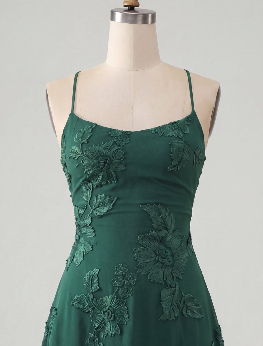 Load image into Gallery viewer, Floral Fuchsia A-Line Spaghetti Straps Short Cocktail Dress