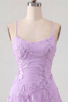 Load image into Gallery viewer, Floral Fuchsia A-Line Spaghetti Straps Short Cocktail Dress