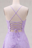 Load image into Gallery viewer, Floral Fuchsia A-Line Spaghetti Straps Short Cocktail Dress