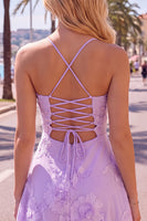 Load image into Gallery viewer, Floral Fuchsia A-Line Spaghetti Straps Short Cocktail Dress