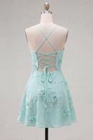 Load image into Gallery viewer, Floral Fuchsia A-Line Spaghetti Straps Short Cocktail Dress