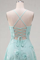 Load image into Gallery viewer, Floral Fuchsia A-Line Spaghetti Straps Short Cocktail Dress