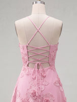 Load image into Gallery viewer, Floral Fuchsia A-Line Spaghetti Straps Short Cocktail Dress