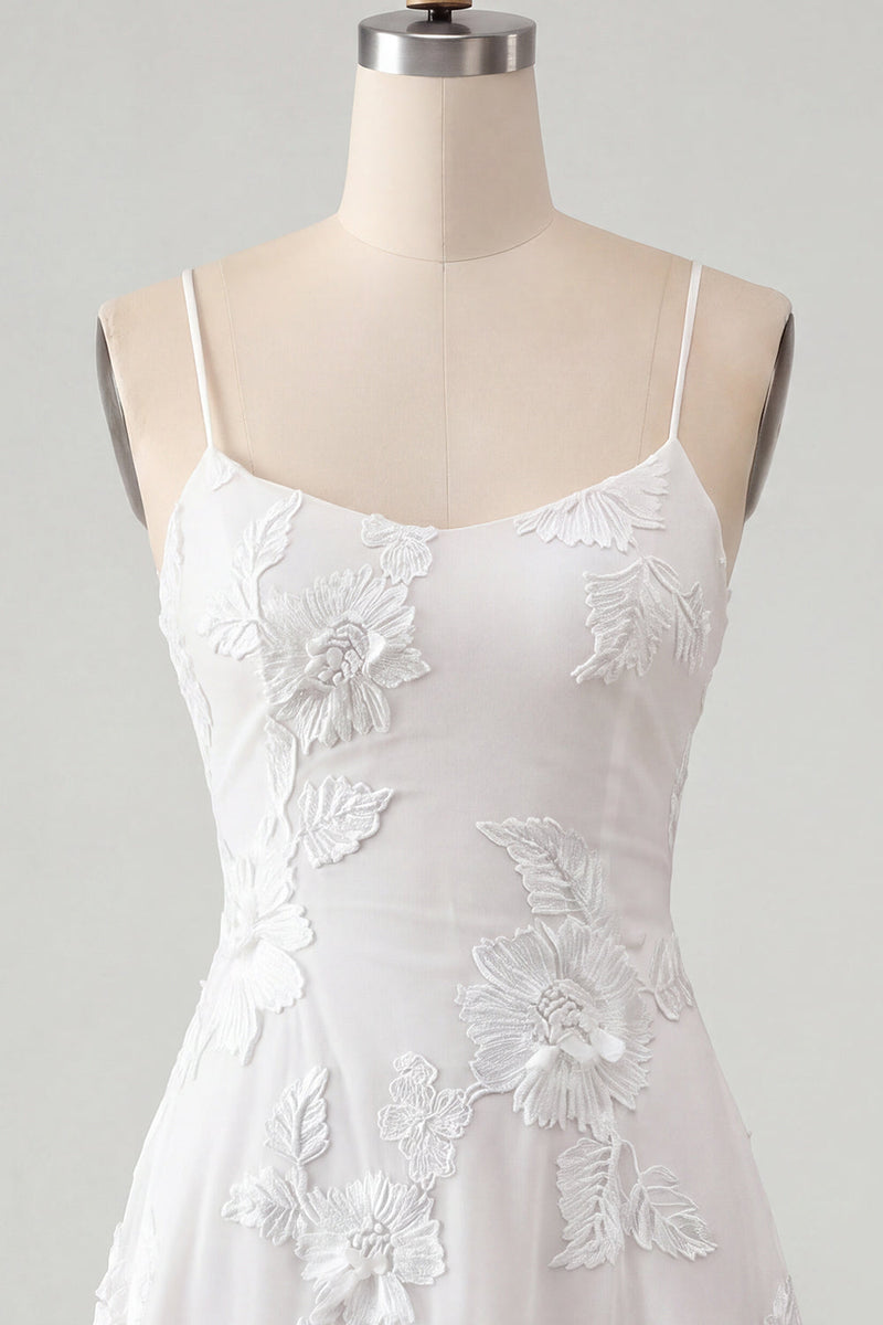 Load image into Gallery viewer, Floral Fuchsia A-Line Spaghetti Straps Short Cocktail Dress