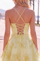 Load image into Gallery viewer, Floral Fuchsia A-Line Spaghetti Straps Short Cocktail Dress