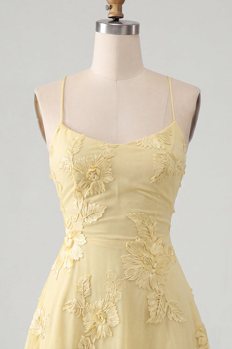 Load image into Gallery viewer, Floral Fuchsia A-Line Spaghetti Straps Short Cocktail Dress