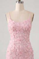 Load image into Gallery viewer, Floral Blue Purple Tight Spaghetti Straps Short Cocktail Dress with Beading