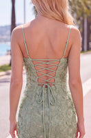 Load image into Gallery viewer, Floral Blue Purple Tight Spaghetti Straps Short Cocktail Dress with Beading