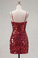 Load image into Gallery viewer, Sparkly Champagne Tight Spaghetti Straps Sequin Short Cocktail Dress