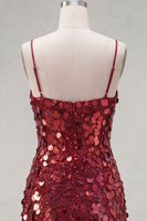 Load image into Gallery viewer, Sparkly Champagne Tight Spaghetti Straps Sequin Short Cocktail Dress