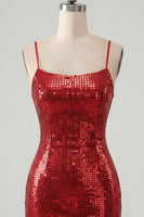 Load image into Gallery viewer, Sparkly Silver Spaghetti Straps Sequins Short Tight Cocktail Dress