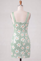Load image into Gallery viewer, Sparkly Green Sequins Tight Ruched Short Floral Cocktail Dress