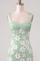 Load image into Gallery viewer, Sparkly Green Sequins Tight Ruched Short Floral Cocktail Dress