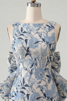 Load image into Gallery viewer, Floral Yellow Boat Neck Short Tight Cocktail Dress with Bow