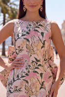 Load image into Gallery viewer, Floral Yellow Boat Neck Short Tight Cocktail Dress with Bow