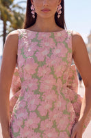 Load image into Gallery viewer, Floral Yellow Boat Neck Short Tight Cocktail Dress with Bow