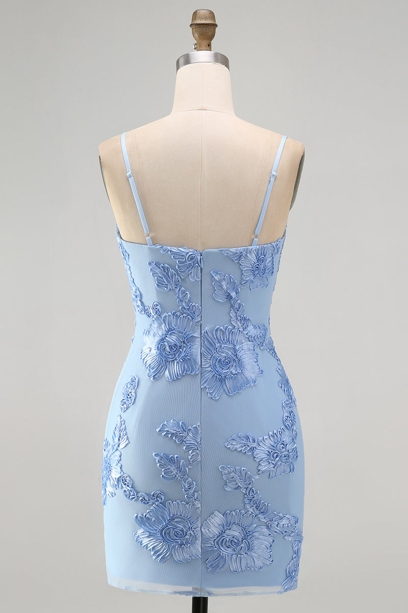 Load image into Gallery viewer, Pink Tight Cowl Neck Floral Short Cocktail Dress