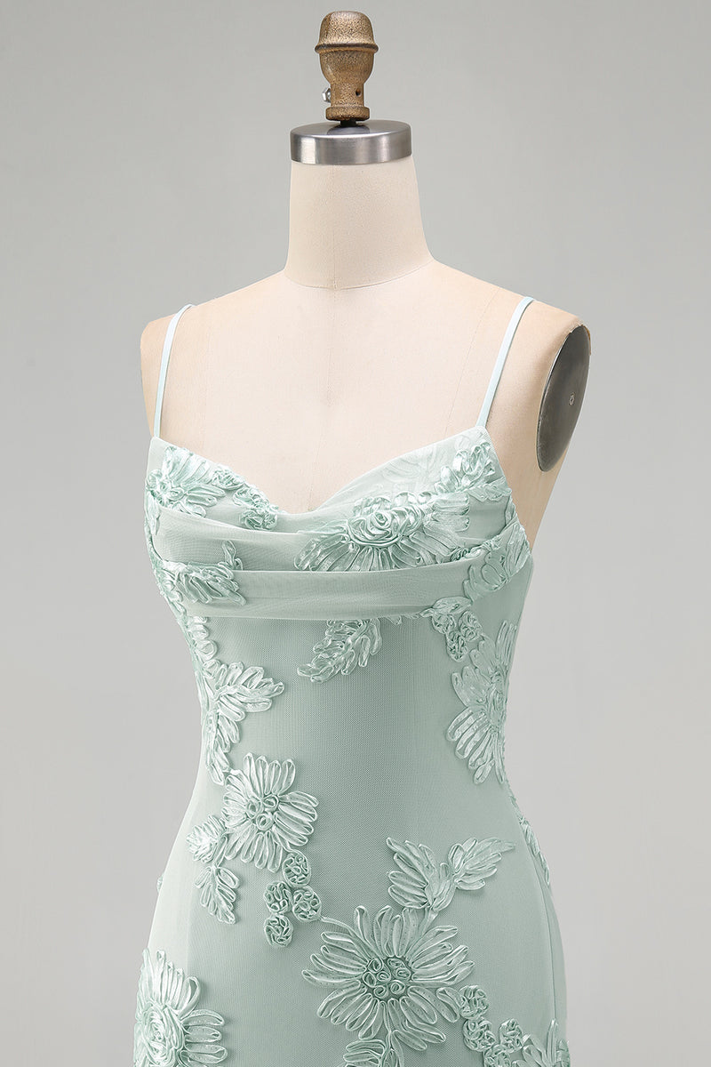 Load image into Gallery viewer, Pink Tight Cowl Neck Floral Short Cocktail Dress