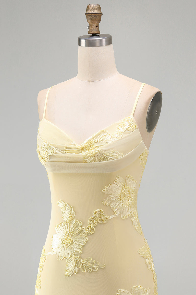 Load image into Gallery viewer, Pink Tight Cowl Neck Floral Short Cocktail Dress