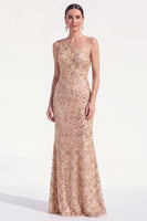 Load image into Gallery viewer, Sparkly Dusty Rose One Shoulder Mermaid Sequins Maxi Mother of the Bride Dress