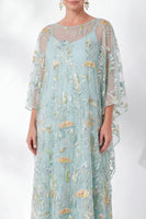 Load image into Gallery viewer, Sparkly Green Floral Sheath Long Mother of the Bride Dress with Sleeves