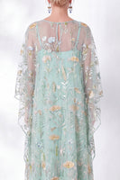 Load image into Gallery viewer, Sparkly Green Floral Sheath Long Mother of the Bride Dress with Sleeves