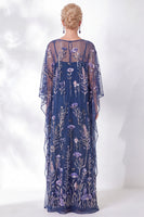 Load image into Gallery viewer, Sparkly Green Floral Sheath Long Mother of the Bride Dress with Sleeves