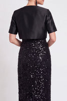 Load image into Gallery viewer, Sparkly Navy 2 Piece Sheath Sequins Long Mother of the Bride Dress with Jacket
