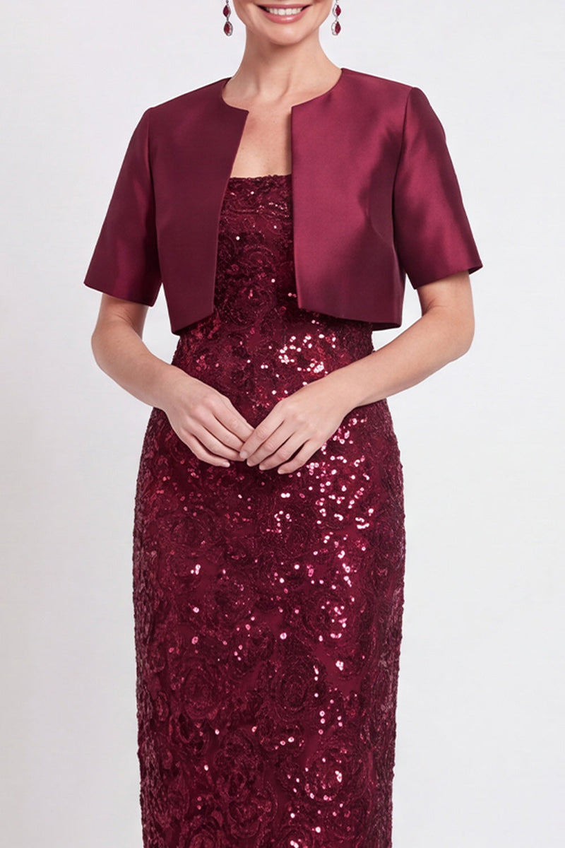 Load image into Gallery viewer, Sparkly Navy 2 Piece Sheath Sequins Long Mother of the Bride Dress with Jacket
