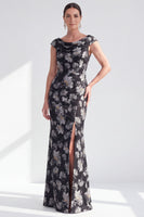 Load image into Gallery viewer, Dusty Green Mermaid Long Floral Mother of the Bride Dress with Slit
