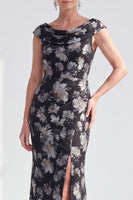 Load image into Gallery viewer, Dusty Green Mermaid Long Floral Mother of the Bride Dress with Slit