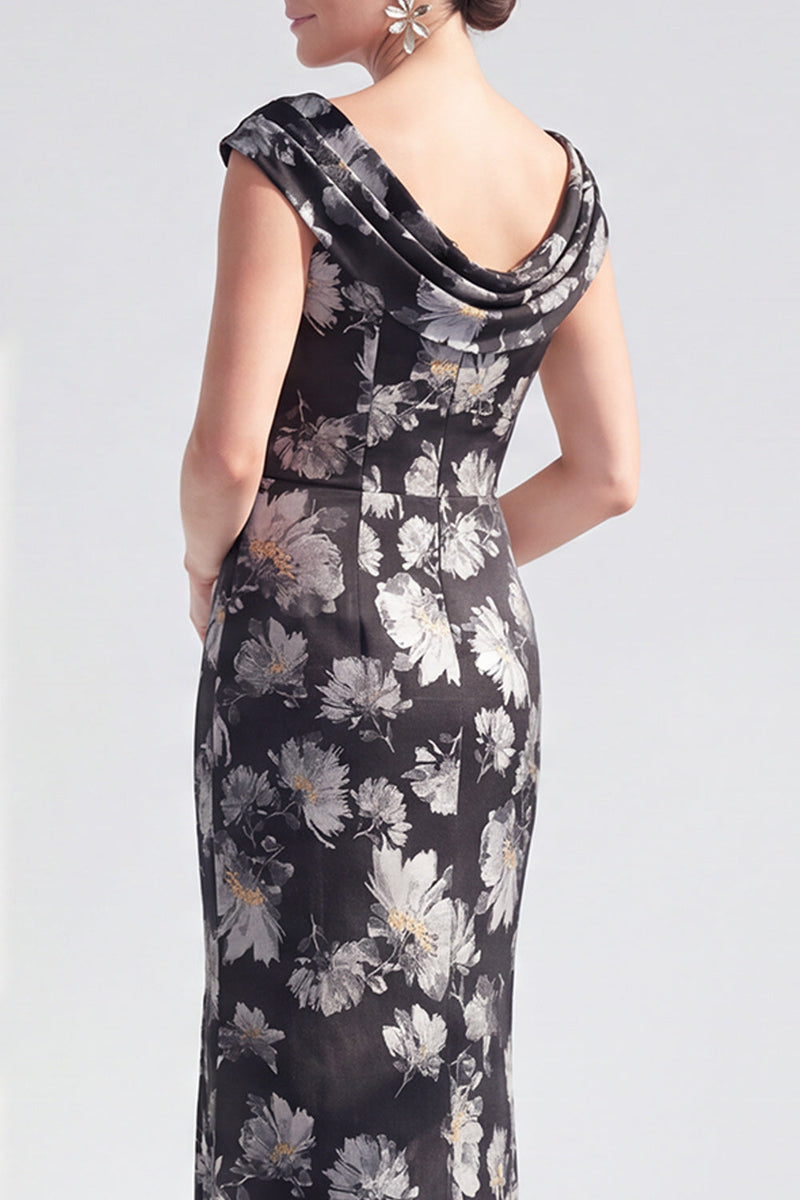Load image into Gallery viewer, Dusty Green Mermaid Long Floral Mother of the Bride Dress with Slit